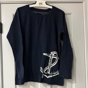 SOFT AS A GRAPE Navy Long Sleeve with Anchor Graphic Size M